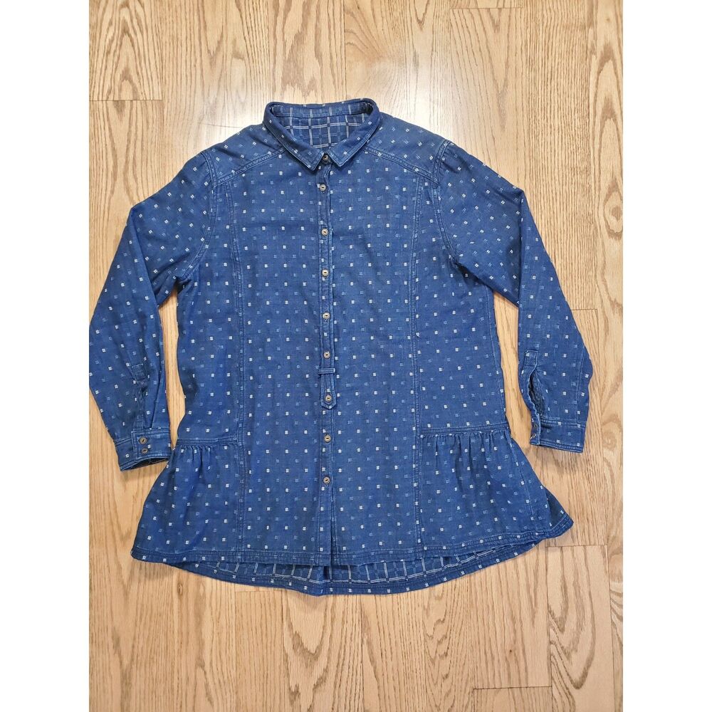 Wrap London Probably Size 8 Button Front Chambray Denim Tunic Igetagasuri EUC